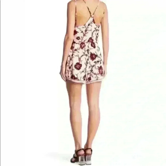 Astr Floral Print Romper - Cream and Red - Picture 2 of 16